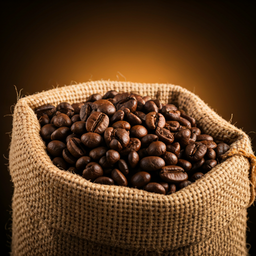 Granos de café en saco de fique